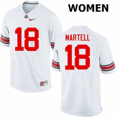 NCAA Ohio State Buckeyes Women's #18 Tate Martell White Nike Football College Jersey PAM1645HC